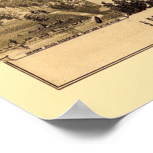 Granitfälle, MN Panoramablick - 1874 Poster (Ecke)