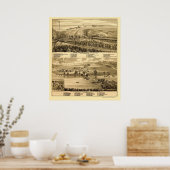 Granitfälle, MN Panoramablick - 1874 Poster (Küche)