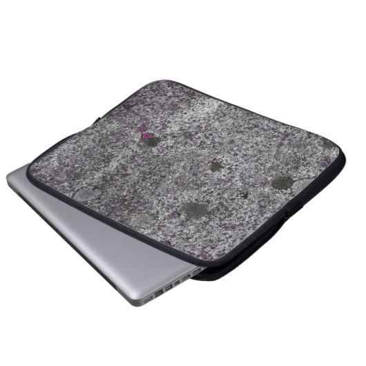 Granitfelsen Grau mit rosa Details Laptopschutzhülle (Vorne Knopf)