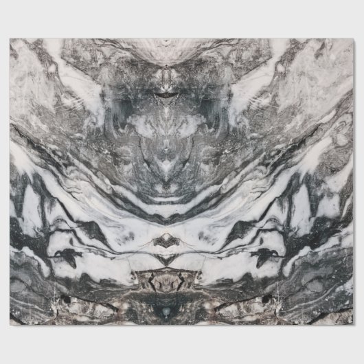 Granitfelsen in Schwarz, Weiß und Grau Geschenkpapier (Flach)