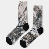 Granitfelsen in Schwarz, Weiß und Grau Socken (Linkes Detail)