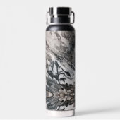 Granitfelsen in Schwarz, Weiß und Grau Trinkflasche (Rückseite)