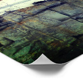 Granitfelswand reflektiert die Natur des Teiches Poster (Ecke)