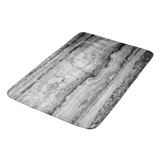 Granitmarmor | abstraktes Steinmuster Badematte (Schrägansicht)