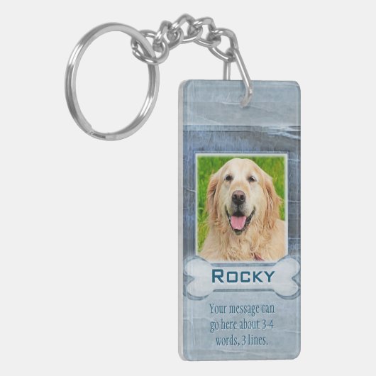 Granitschauen mit Knochen Schlüsselanhänger (Vorderseite links)