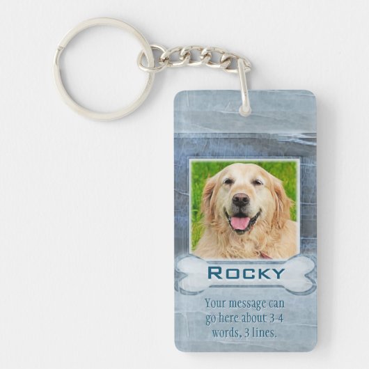 Granitschauen mit Knochen Schlüsselanhänger (Vorderseite)