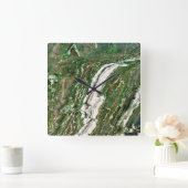 Granitstein Muster Akrylwall-Uhr Quadratische Wanduhr (Zuhause)