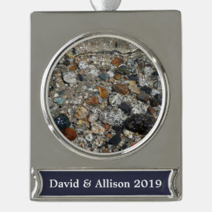 Granitsteine im Tenaya Lake im Yosemite Banner-Ornament Silber