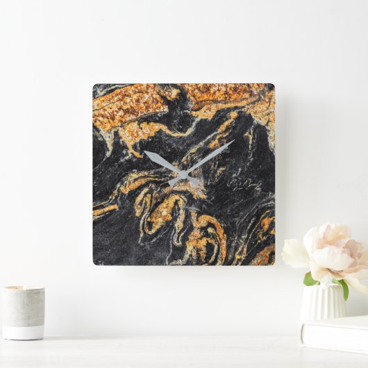 Granitsteinmuster Acrylmauer-Uhr Quadratische Wanduhr (Zuhause)