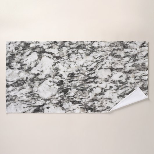 Granitstruktur | Hintergrund aus schwarzem Marmor Badehandtuch (Badehandtuch)