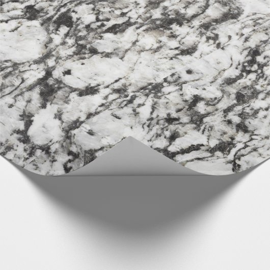 Granitstruktur | Hintergrund aus schwarzem Marmor Geschenkpapier (Ecke)