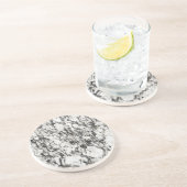 Granitstruktur | Hintergrund aus schwarzem Marmor Getränkeuntersetzer (Seite)