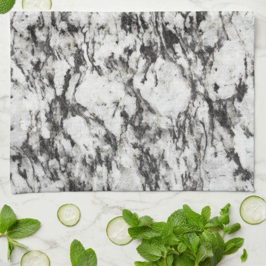 Granitstruktur | Hintergrund aus schwarzem Marmor Handtuch (Gefaltet)