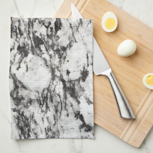 Granitstruktur | Hintergrund aus schwarzem Marmor Handtuch (Viertel Falte)