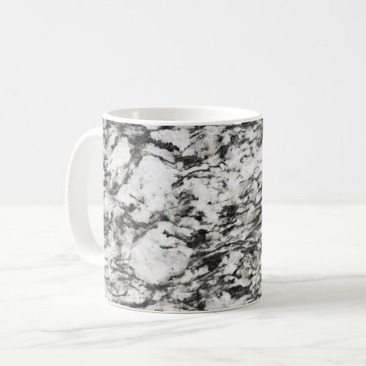Granitstruktur | Hintergrund aus schwarzem Marmor Kaffeetasse (Vorderseite Links)