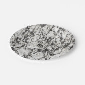 Granitstruktur | Hintergrund aus schwarzem Marmor Pappteller (Schrägansicht)
