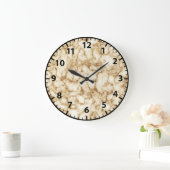 Granitwand aus weißem und goldfarbenem Marmor Große Wanduhr (Zuhause)