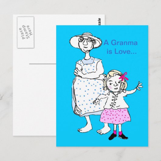 Granma ist Liebe Postkarte (Vorne/Hinten)
