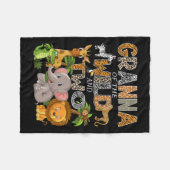 Granna der wilden und zwei Zoo Safari Jungle Gebur Fleecedecke (Vorderseite (Horizontal))