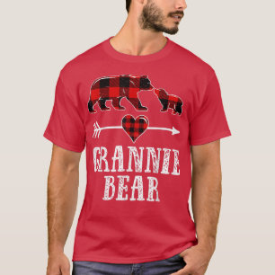 Grannie Bear, Christmas Oma Bear Kariert Pajama T-Shirt