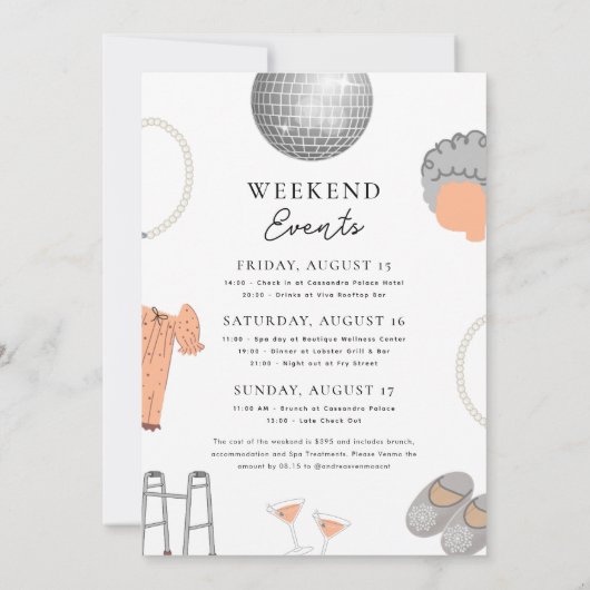 Grannies Gone Wild Hen Bachelorette Weekend Party Einladung (Rückseite)