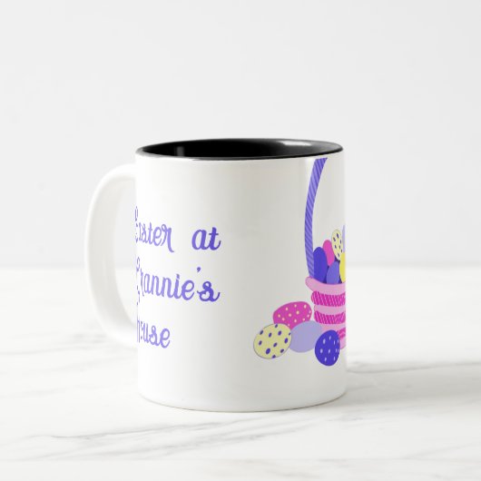 Grannies Mops Zwei-Tone-Kaffee-Tasse Zweifarbige Tasse (Vorderseite Links)