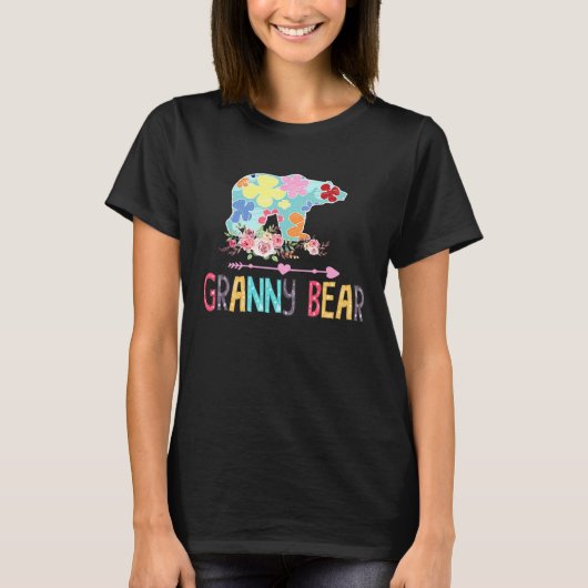 Granny Bear Floral T-Shirt (Vorderseite)