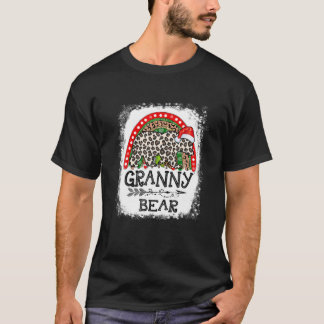 Granny Bear Leopard Weihnachtsregenbogen Pajama Ma T-Shirt
