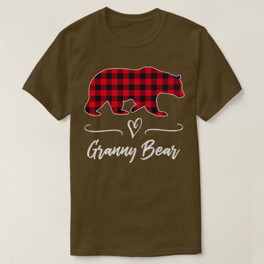 Granny Bear Red Buffalo Karo Kariert Fun Grandma G T-Shirt (Design vorne)