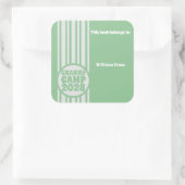 Granny Camp Retro Green Buchzeichen Quadratischer Aufkleber (Tasche)