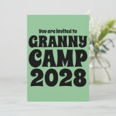 Granny Camp Retro Green Einladung (Stehend Vorderseite)