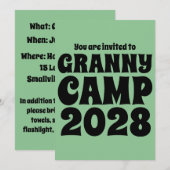 Granny Camp Retro Green Einladung (Vorne/Hinten)