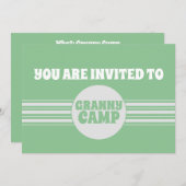 Granny Camp Retro Green gestreift Einladung (Vorne/Hinten)