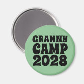 Granny Camp Retro Grüner Text Magnet (Vorderseite/Rückseite)