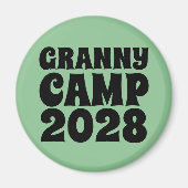 Granny Camp Retro Grüner Text Magnet (Vorne)