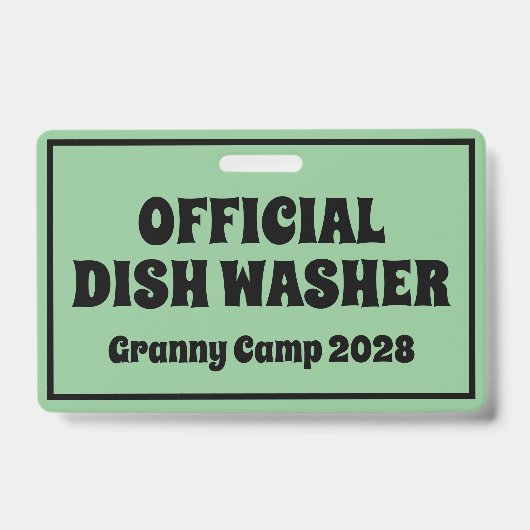 Granny Camp Retro Text Ausweis (Vorderseite)