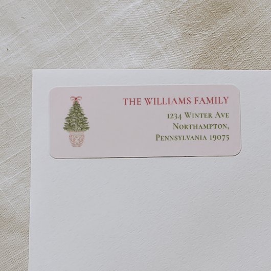 Granny Chic Coquette Christmas Tree Return Address