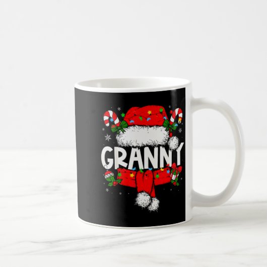 Granny Christmas Pajama Santa Claus Family Matchin Kaffeetasse (Rechts)