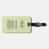 Granny Craft Green Crochet Apple Monogram Name Gepäckanhänger (Rückseite horizontal)