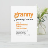 Granny Definition Großartiges Geschenk Dankeskarte (Stehend Vorderseite)