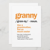 Granny Definition Großartiges Geschenk Dankeskarte (Vorne/Hinten)