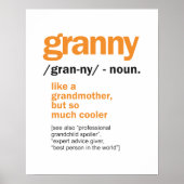 Granny Definition Großartiges Geschenk Poster (Vorne)
