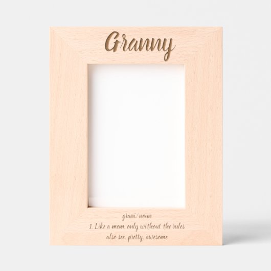 Granny Definition Laser Etched Picture Frame Engra Geätzte Rahmen (Vorderseite)