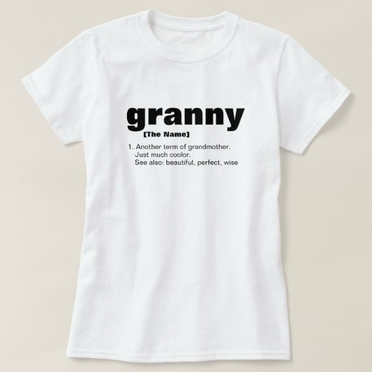 Granny Definition Witzige Mütter Tag, Weihnachten T-Shirt (Design vorne)