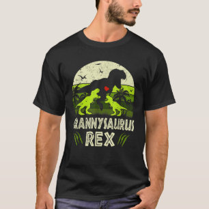 Granny Dinosaur T Rex Grannysaurus 2 Kinder Famili T-Shirt