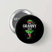 Granny Elf Christmas Grandma Women Elf Squad Xmas  Button (Vorne & Hinten)