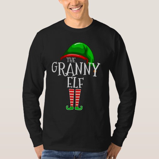 Granny Elf Family Matching Group Christmas Squ T-Shirt (Vorderseite)