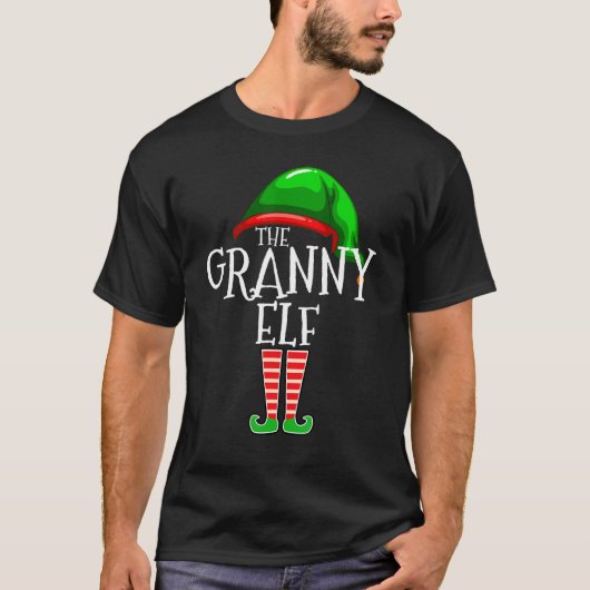 Granny Elf Family Matching Group Christmas Squ T-Shirt (Vorderseite)