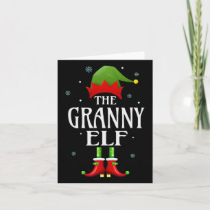 Granny Elf Xmas Matching Family Group Christmas Pa Karte