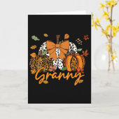 Granny Erntedank Leopard Pumpkin Coquette Bow M Karte (Gelbe Blume)